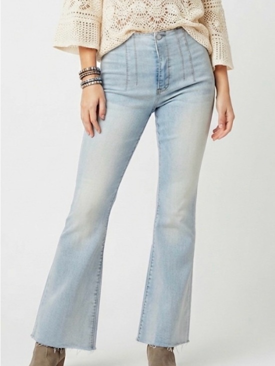 Altar'd State Denim - Altar'd State High Rise Flare Raw Hem Jeans Women Size 30